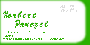 norbert panczel business card