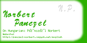 norbert panczel business card